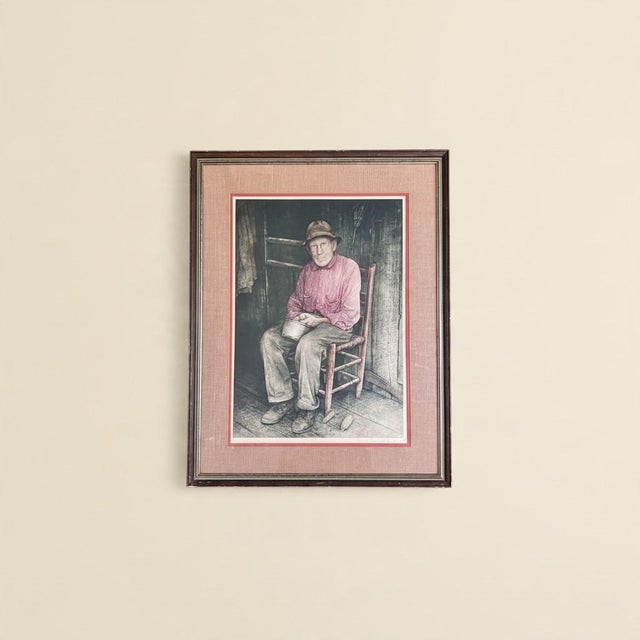 1970s Hubert Shuptrine "Patient Turn"-Framed Southern Country Art Print-Hand Signed For Sale - Image 10 of 11
