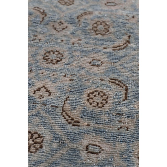 Antique 1910 Blue Tabriz Runner - 3ft 3in X 15ft 8in For Sale In New York - Image 6 of 12