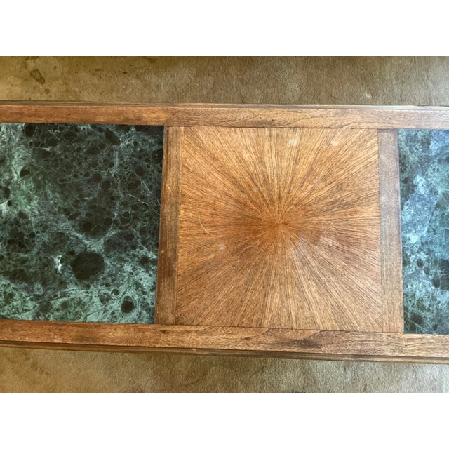 Mid-Century Modern Wood and Marble Coffee Table For Sale - Image 4 of 8