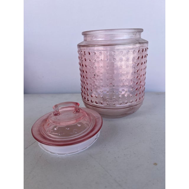 Vintage Pink Hobnail Glass Jar For Sale In West Palm - Image 6 of 7