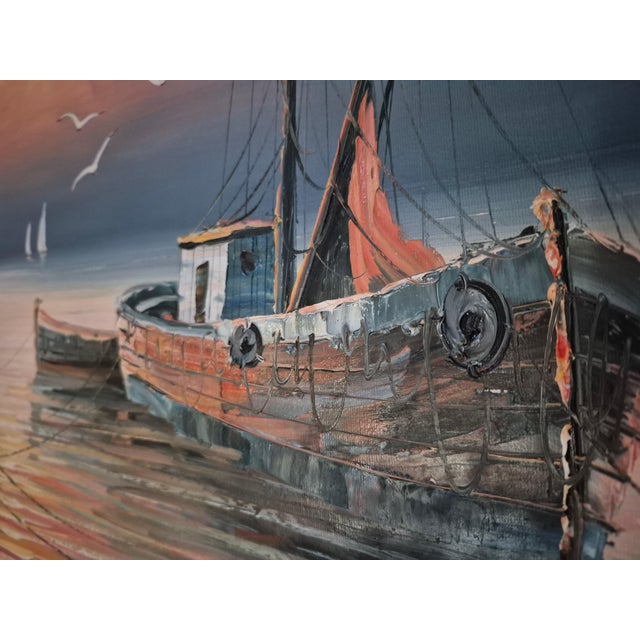 Mid 20th Century Mid 20th Century Max Savy Oil on Canvas For Sale - Image 5 of 10