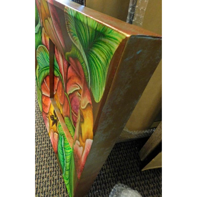 Impressionist Luis Sottil "Spring" Hand Signed #Hr589 Original Red Flower Art Canvas For Sale - Image 3 of 6