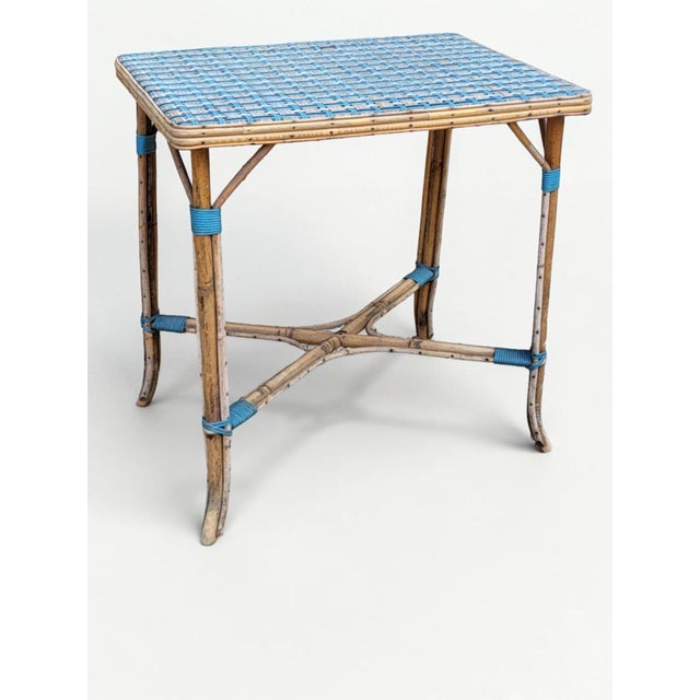 Vintage Woven Rattan Table, 1950s For Sale - Image 8 of 8