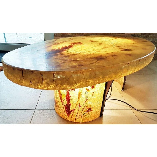 French Illuminated Resin Coffee Table from Accolay, 1968 For Sale - Image 10 of 18