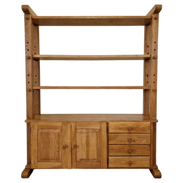 Mid-Century Rustic Open Bookcase - Cabinet For Sale