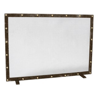 Warm Black Amelia Fireplace Screen Brass For Sale
