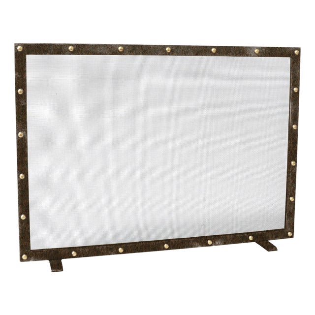 Warm Black Amelia Fireplace Screen Brass For Sale