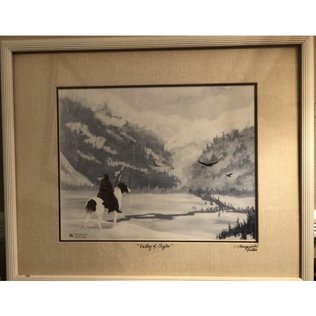 1980s Marguerite Fields "Valley of Eagles" Signed & Numbered Lithograph 403/500 (1987) For Sale - Image 5 of 12