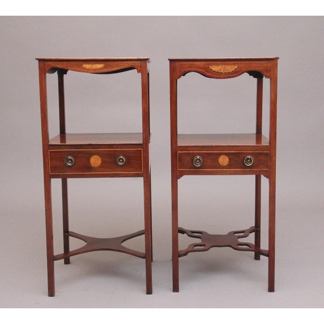 Inlaid Mahogany Bedside Tables, 1830, Set of 2 For Sale - Image 4 of 9