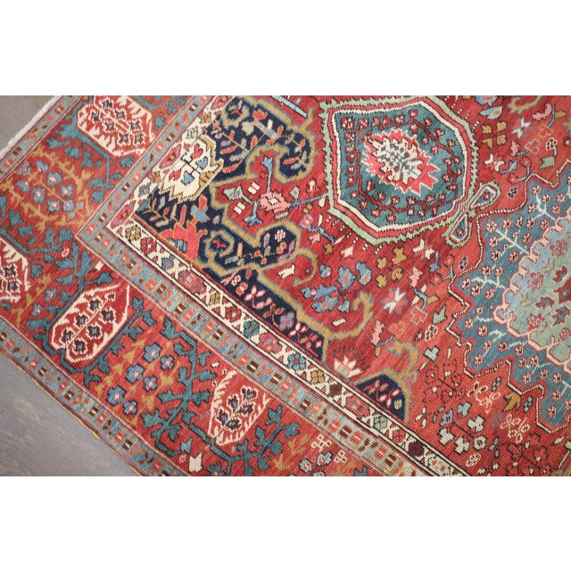 Antique Zabihi Collection Persian Serapi Foyer Size Rug - 4'9" x 6'10" For Sale - Image 11 of 12