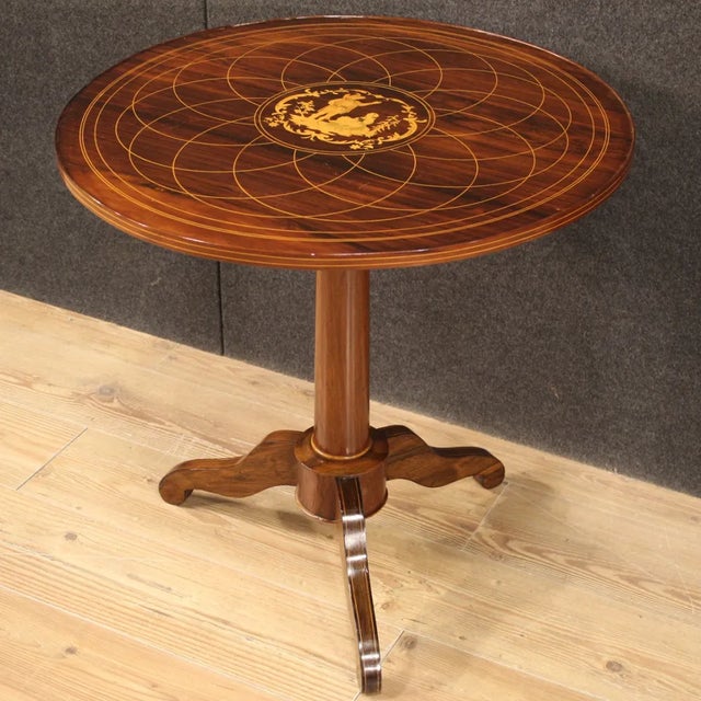 English Living Room Table in Inlaid Wood, 1920s For Sale - Image 13 of 13