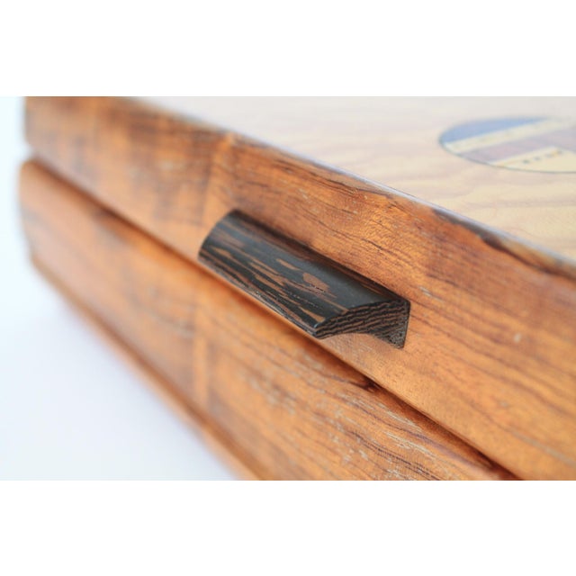 Wood Vintage Handmade Inlaid Marquetry Wood Jewelry Box For Sale - Image 7 of 15