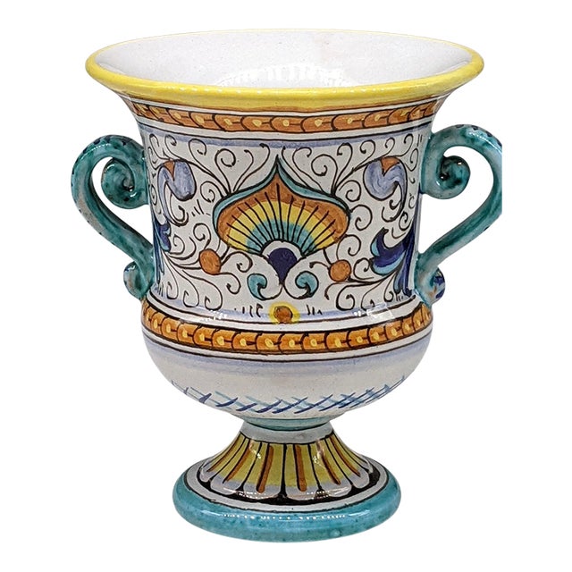 Vintage Italian Deruta Urn Vase Planter by Alvaro Binaglia For Sale