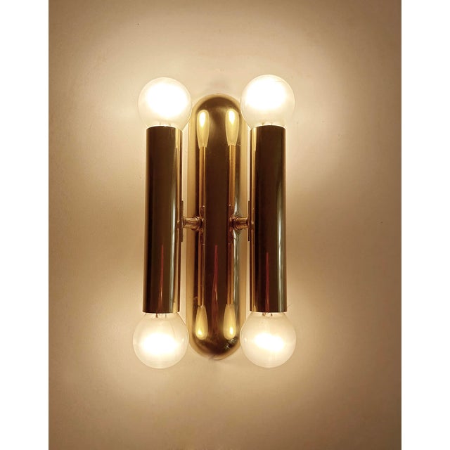Vintage Space Age Brass Sconces, 1970s, Set of 2 For Sale - Image 17 of 18