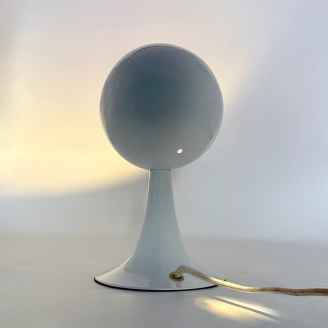Vintage Tulip Table Lamp with Purple Interior Shade, 1990s For Sale - Image 6 of 13