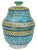 Late 20th Century Moroccan Polychrome Ceramic Lidded Bowl For Sale