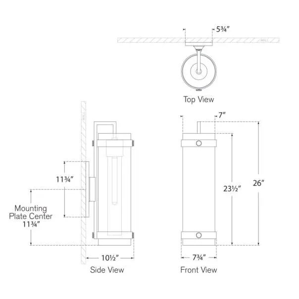 2020s Ian K. Fowler for Visual Comfort Signature Kears Large Bracketed Wall Light in Aged Iron with Clear Glass For Sale - Image 5 of 5