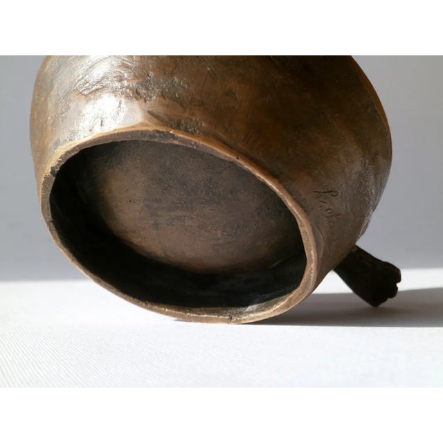 Metal Early 20th Century Italian Bronze Sculpture Bowl with Birds by Luigi Secchi For Sale - Image 7 of 10