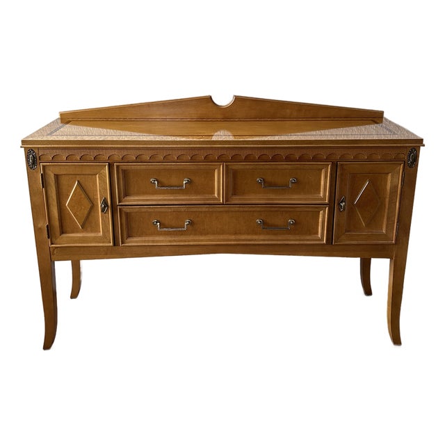 Late 20th Century Stanley Furniture Italian Neoclassical Style Blonde Buffet Sideboard For Sale