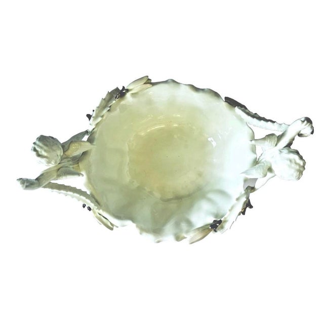 White 19th Century Moore Brothers English Porcelain Cactus Flower Double Cherub Centerpiece For Sale - Image 8 of 11