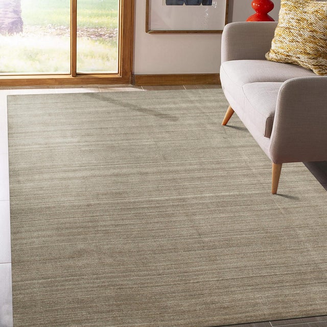 2020s 9x12 Louie Isla Brown Handmade Solid Open Field Modern Wool & Viscose Carpet Rug For Sale - Image 5 of 5