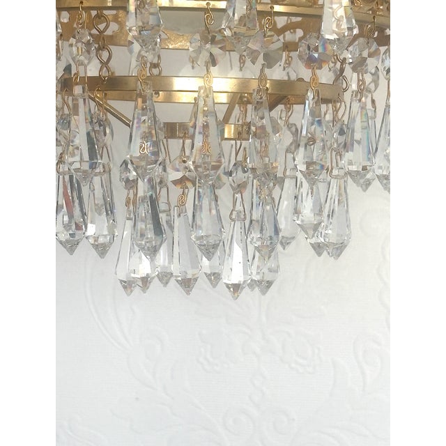 Brass and Lead Crystal Chandelier by Joska Bodenmais, 1970s For Sale - Image 10 of 17