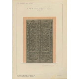 Alexandre M. Raymond, Seljuk Carved Wooden Door from Konya, 1924, Paper For Sale