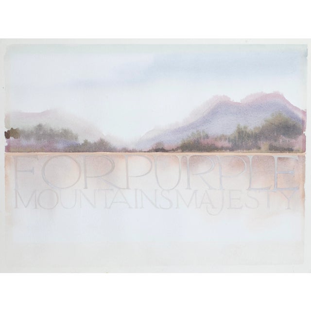 Purple Mountains Majesty Unknown Artist Year: 1974 Size: 12.25 in. x 16 in. Watercolor on paper, signed and dated in pencil