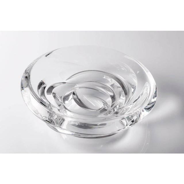 Orrefors Large Crystal Bowl from Orrefors, Sweden, 1970s For Sale - Image 4 of 4