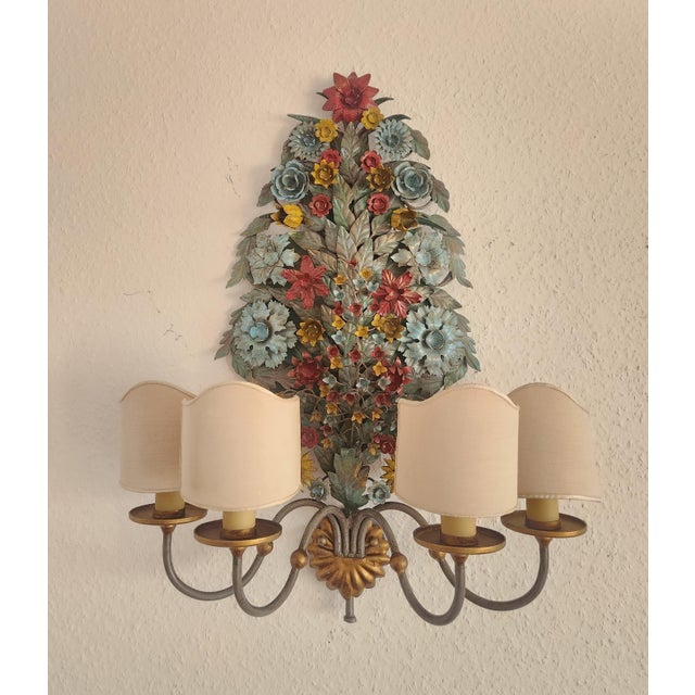 Large Vintage Gild Wall Lamp from CIANI Firenze, Italy, 1960s, Set of 3 For Sale - Image 10 of 18