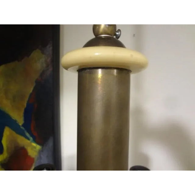 Italian Brutalist Brass and Bakelite Chandelier by Nucleo Forme For Sale In Houston - Image 6 of 13