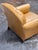 Crate & Barrel Crate & Barrel Rollins Camel Leather Button-Tufted Chair + Ottoman For Sale - Image 4 of 12