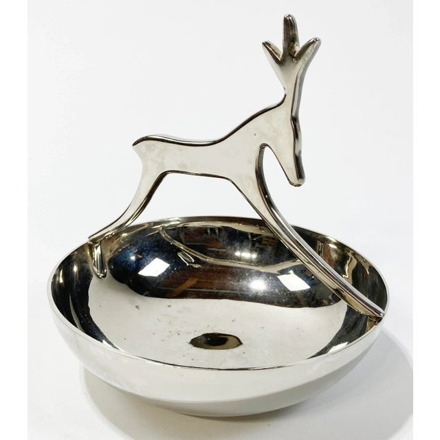 Figurative Silver Plate Reindeer Candy Dish or Trinket Dish For Sale - Image 3 of 4