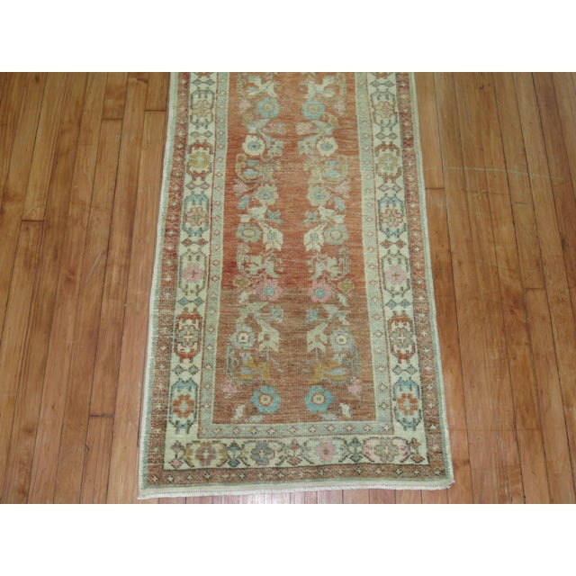 Antique Orange Turkish Floral Runner - 2'4" x 11'2" For Sale - Image 4 of 8