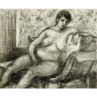 Mid 20th Century Reclining Nude Lithograph For Sale