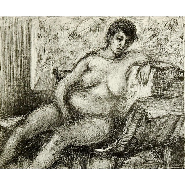 Mid 20th Century Reclining Nude Lithograph For Sale
