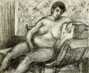 Mid 20th Century Reclining Nude Lithograph