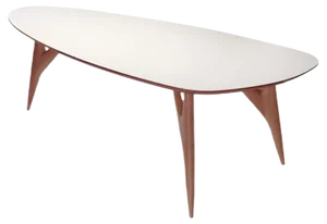 Large Ted One White Dining Table by Kathrin Charlotte Bohr for Greyge