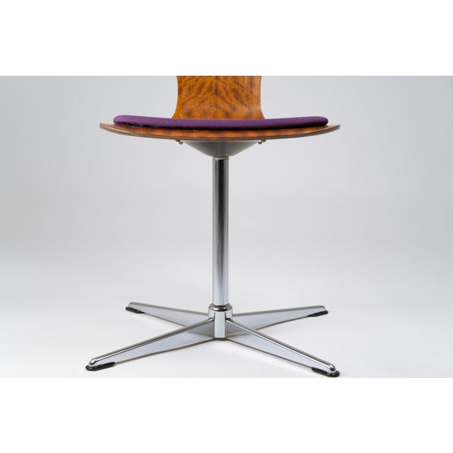 Mid-Century Mahogany Pagholz and Chrome Swivel Dining Chairs from Tacke Sitzmöbel, Germany, 1960s, Set of 2 For Sale - Image 6 of 13