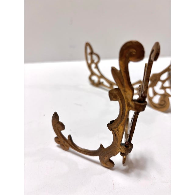 Vintage Mid Century Hollywood Regency Brass Easels, Set of 3 For Sale - Image 9 of 12