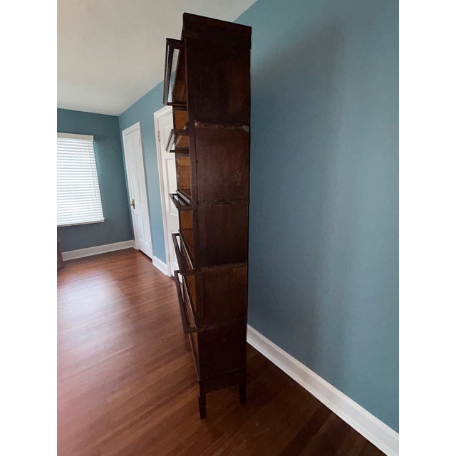 Macey Furniture Co. Antique Macey 911 5-Section Oak Stacking Barrister Bookcase For Sale - Image 4 of 9