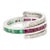 Natural Emerald Ruby Diamond Multi-Stone Spinner Band Ring in 925 Silver, Size 8 For Sale
