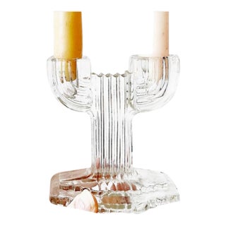 Anchor Hocking - Vintage Saguaro Cactus Glass Candle Holder For Sale