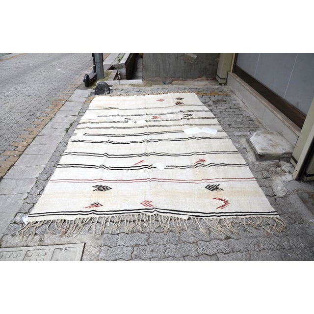 1970s Vintage Handmade Hemp Rug For Sale - Image 11 of 11