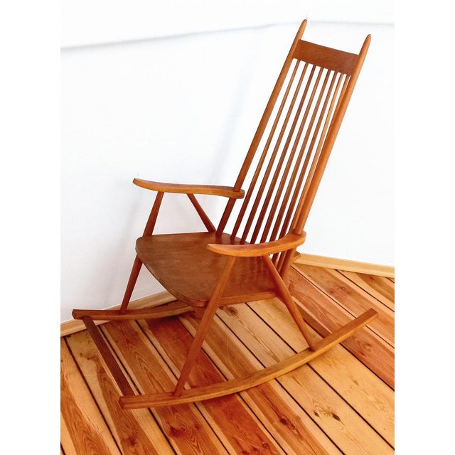 Wood Vintage Rocking Chair from Drevopodnik Holesov, Czechoslovakia, 1960s For Sale - Image 7 of 14