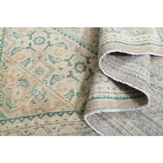 Yellow 1970s Vintage Persian Handmade Wool Cotton Yellow Area Rug For Sale - Image 8 of 11