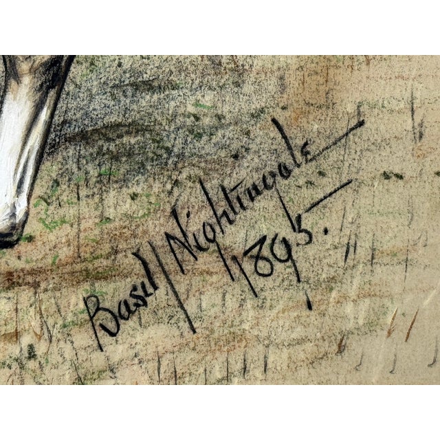 19th Century Hunting Painting “Hare Seeds Gentlemen! Hare Seeds With the Quorn Hunt” Tom Firr Huntsman on Horse Grey Whitelegs by Basil Nightingale For Sale - Image 17 of 18