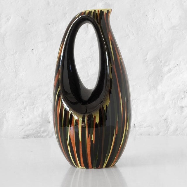 Black Mid-Century Ceramic Vase from from Saint Clément, France, 1950s For Sale - Image 8 of 8