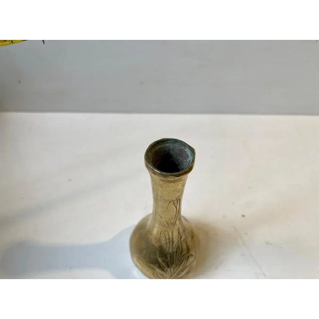 Japanese Bud Vase in Bronze, 1920s For Sale - Image 6 of 8