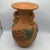 Large Hand Thrown 3 Handle Terra-Cotta Vase Floral Decorated For Sale In Sacramento - Image 6 of 13